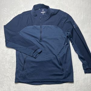Adidas Golf 1/2 Zip Pullover Mens L Navy Blue Waffle Knit